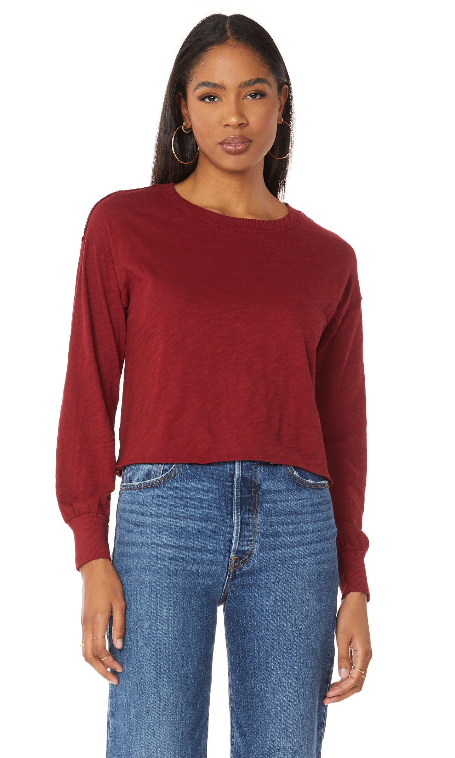 bobi boxy crop ls crewneck