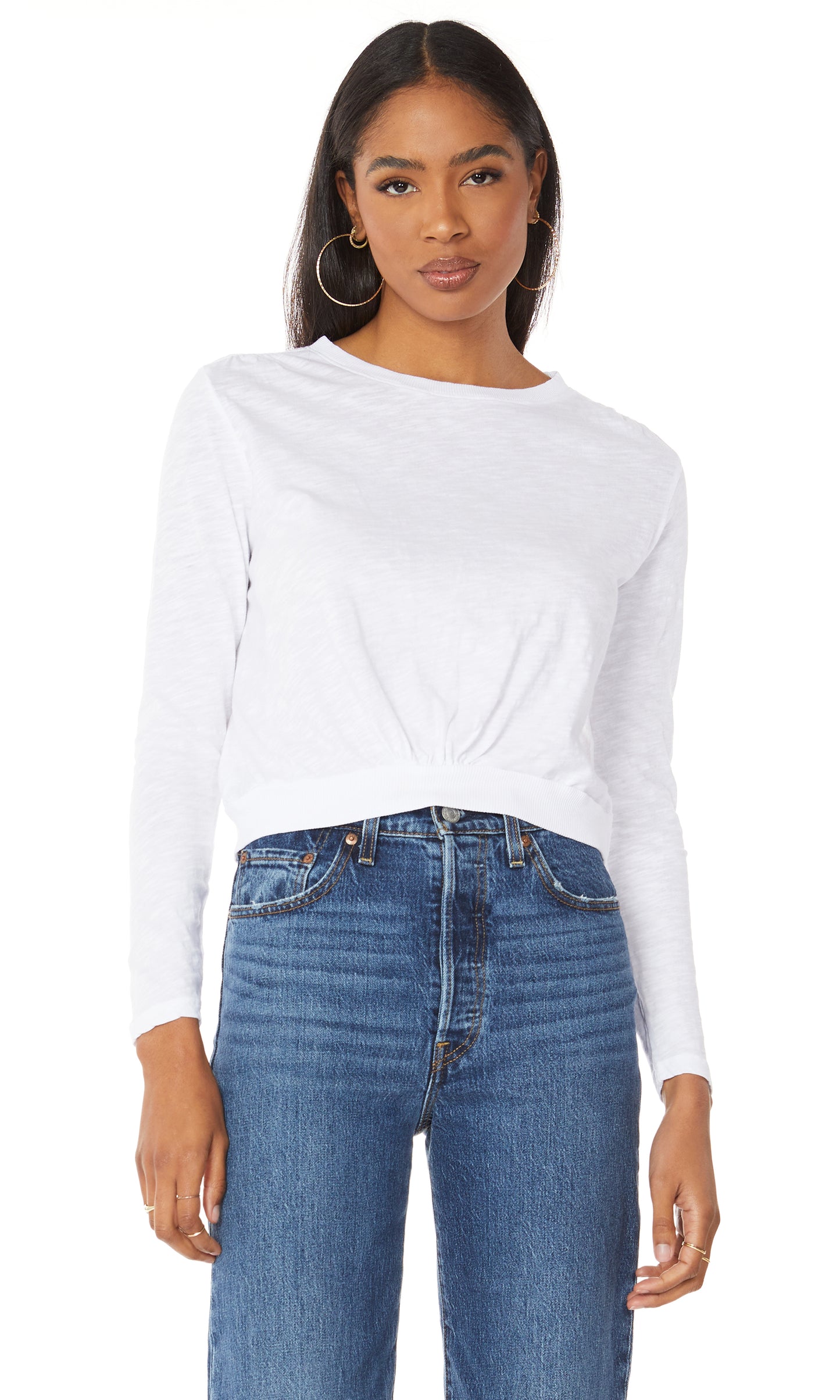bobi shirred banded ls tee
