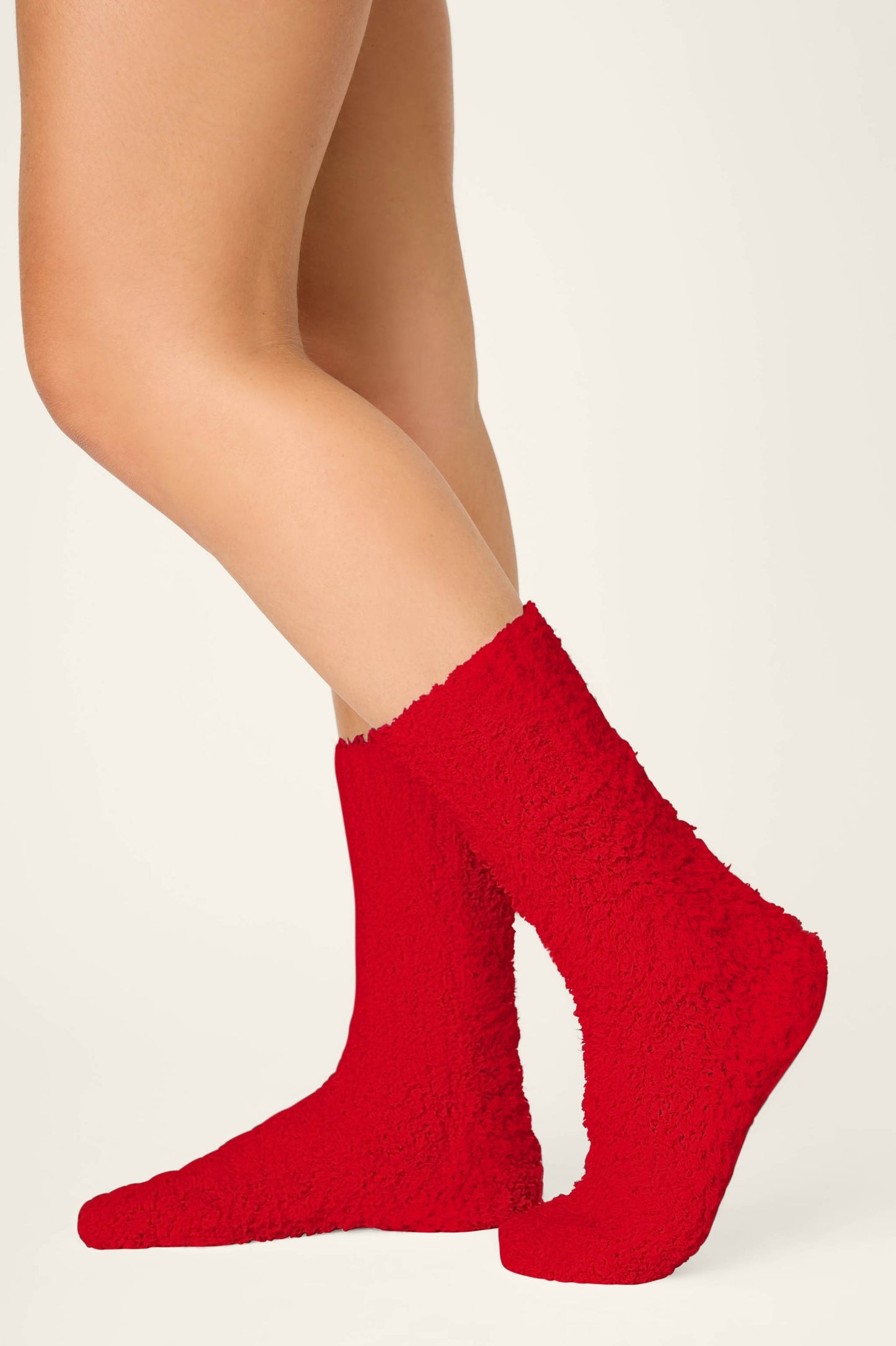 PJ Salvage Boucle Red Crew Socks