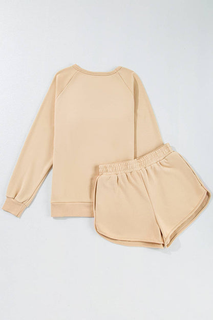 Kenzie | Stripe Pullover and Shorts Two Piece Casual Set