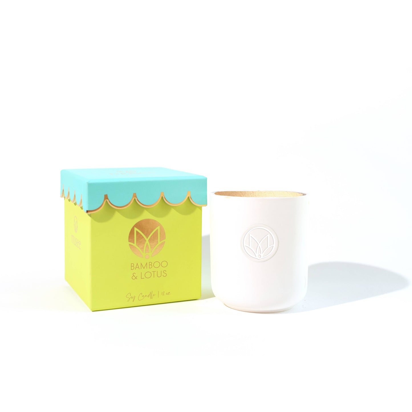 Scalloped Bamboo & Lotus Soy Candle