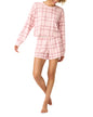 PJ Salvage Boyfriend Boxer Pink Plaid Set