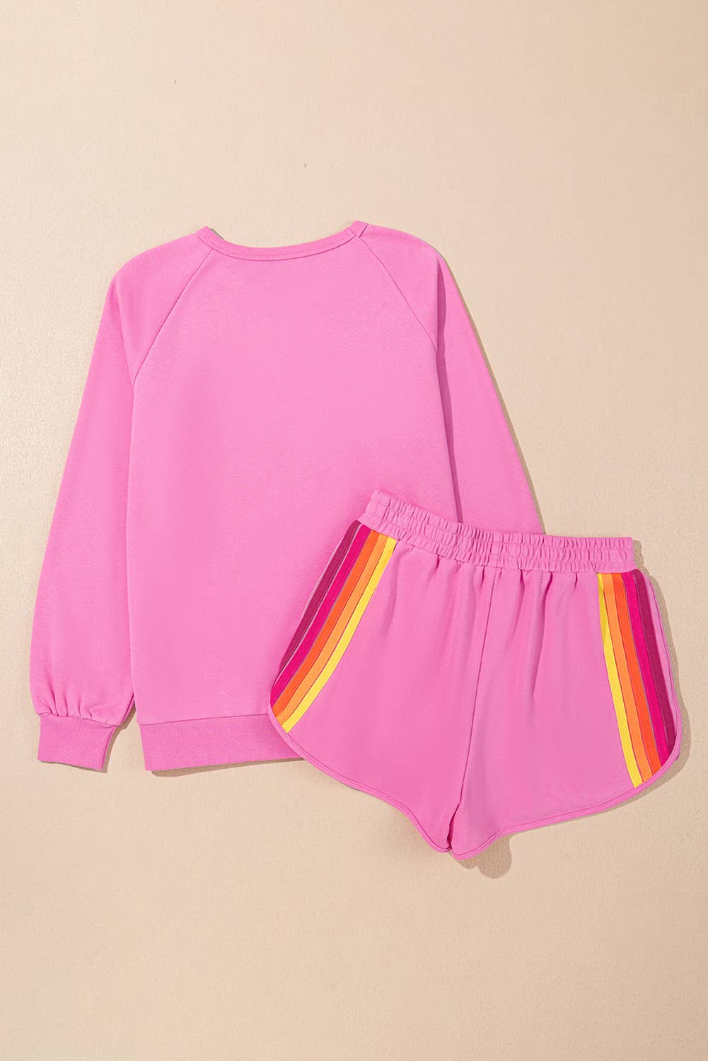 Kenzie | Stripe Pullover and Shorts Two Piece Casual Set