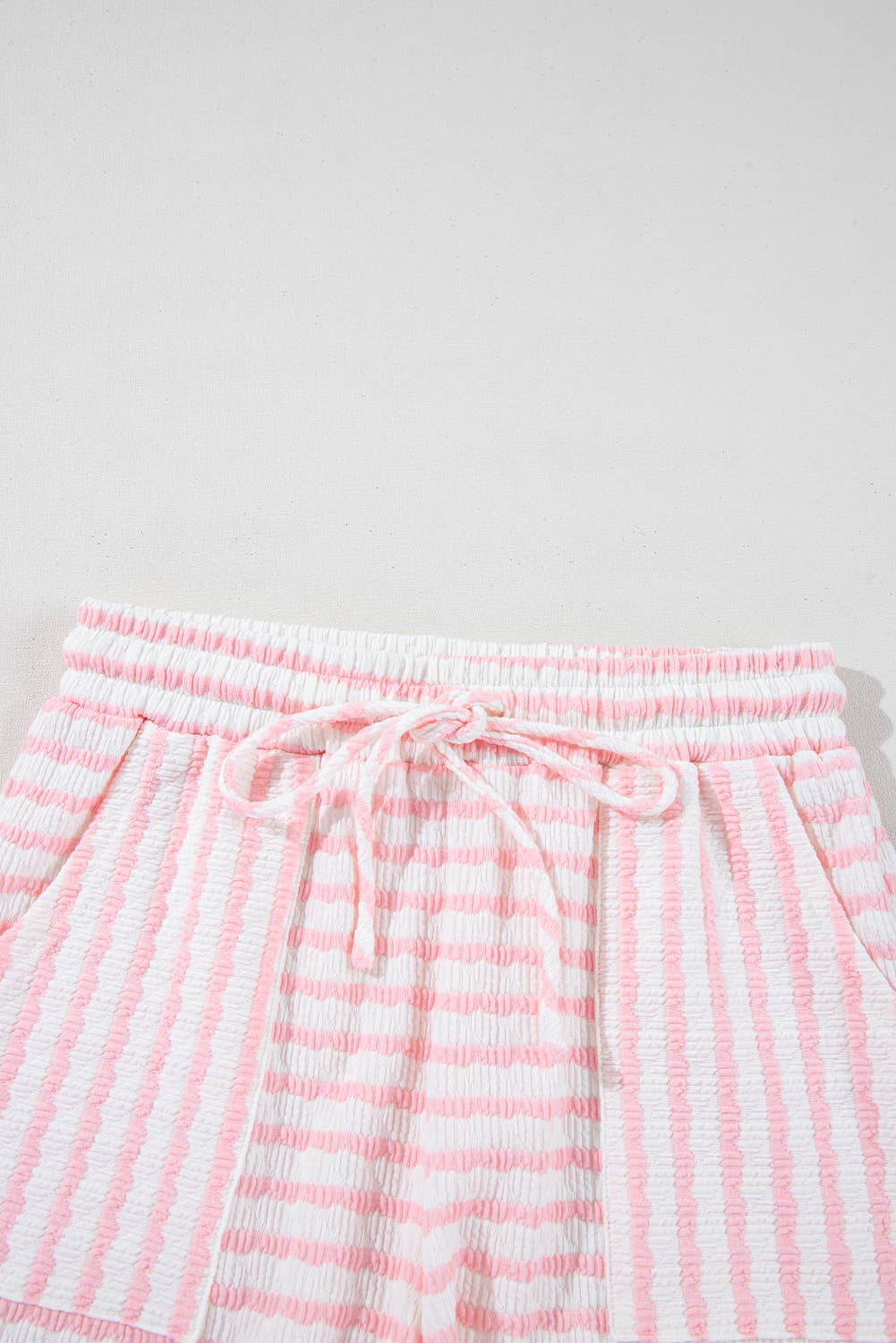 Laney | Stripe Knit Top and Drawstring Shorts Set