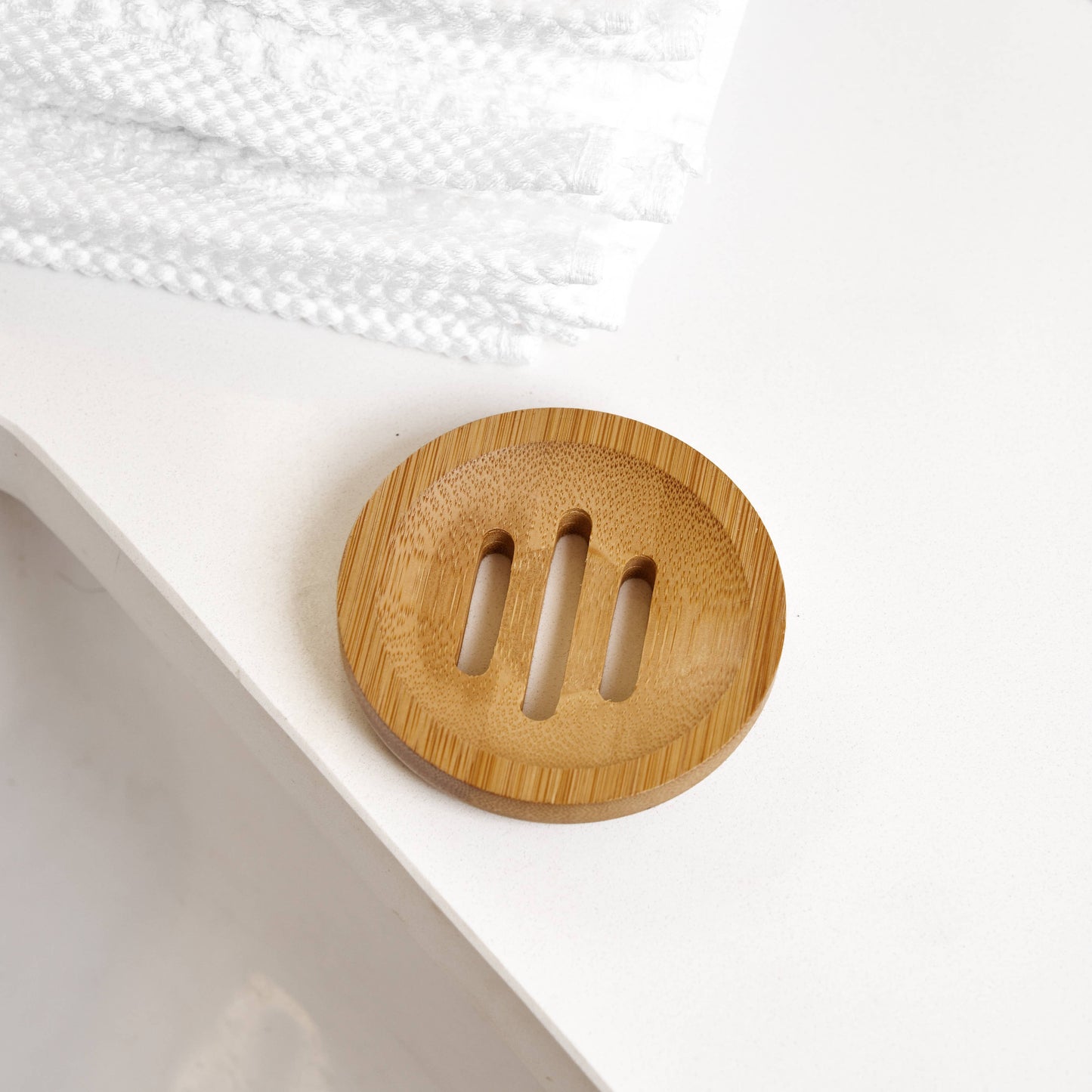 Bamboo Soap Lift | Circle Shower Steamer Holder