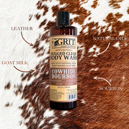 Cowhide Bourbon Goat Milk Body Wash| Natural Men's Body Wash