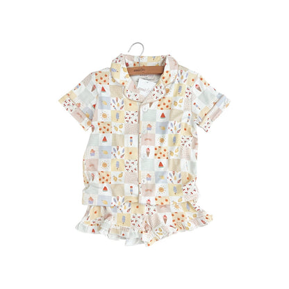 Bamboo Ruffle Lounge Set | Sweet Treats