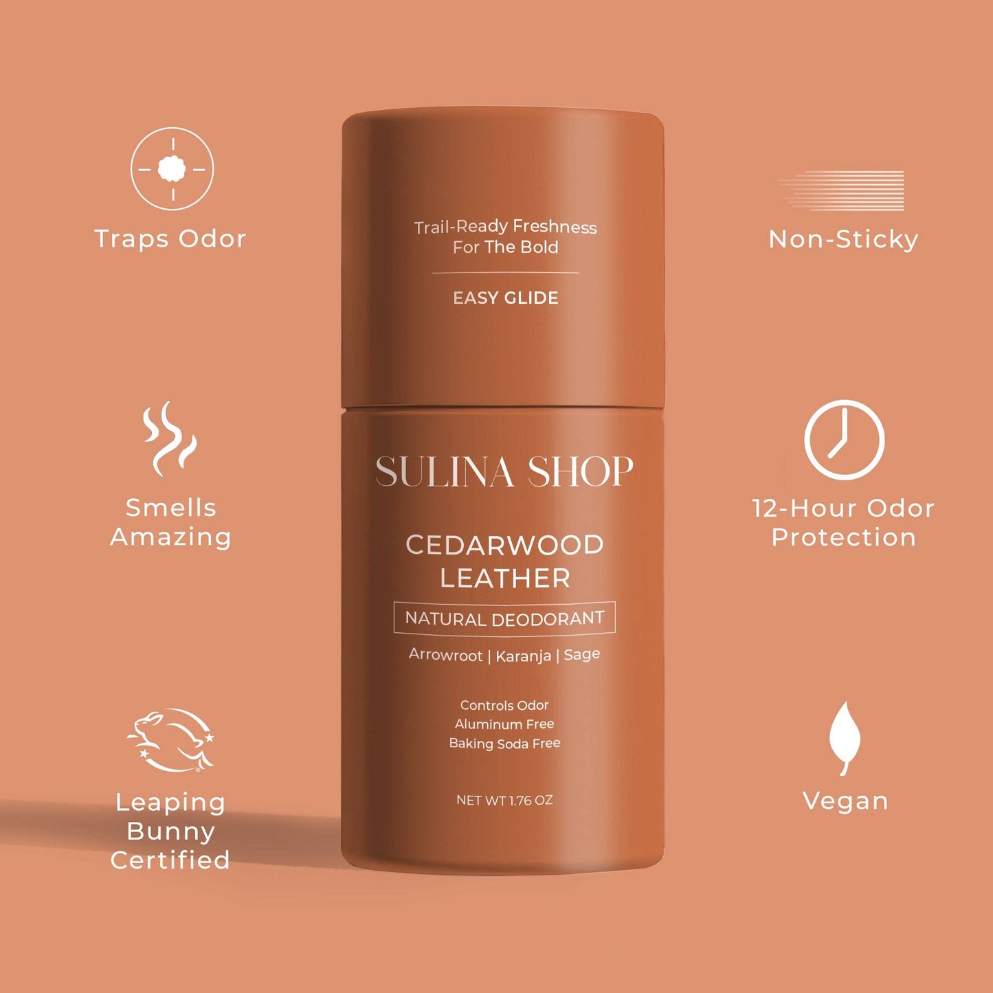 Cedarwood Leather Natural Deodorant