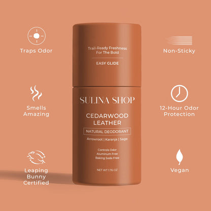 Cedarwood Leather Natural Deodorant