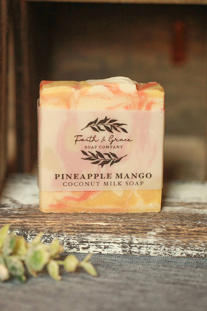 Pineapple Mango Coconut Milk Cold Process Bar Soap, 4.5 oz.