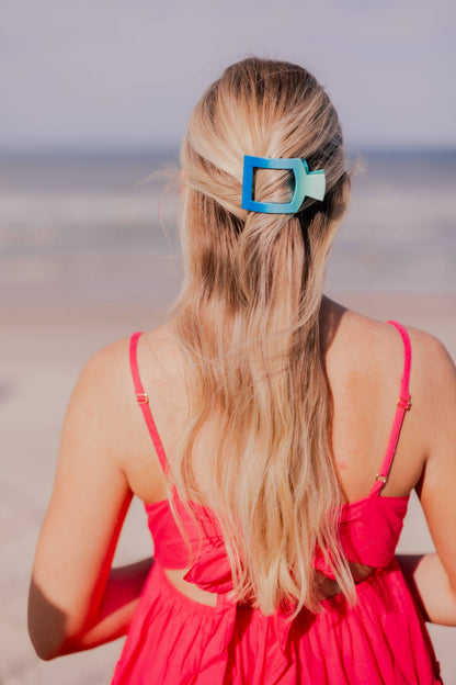 Square Flat Hair Clip | Small | Poolside
