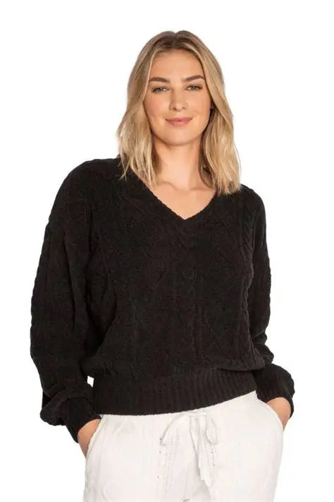 PJ Salvage Chenille Cable Knit Sweater