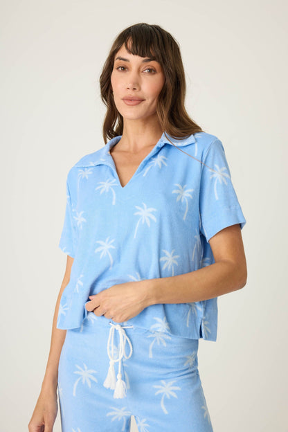 PJ Salvage Palm Print Top