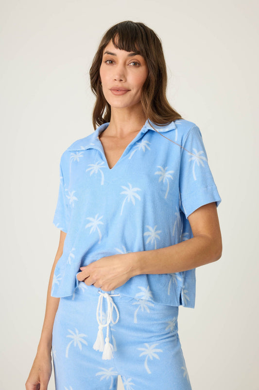 PJ Salvage Palm Print Top