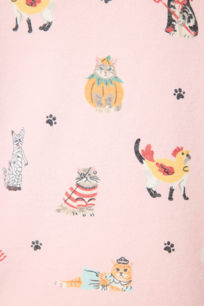 PJ Salvage Halloween Cat Print PJ Set