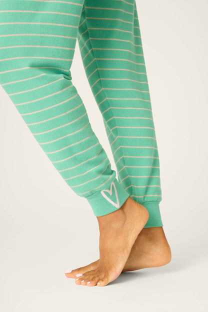 PJ Salvage Green Striped Pant
