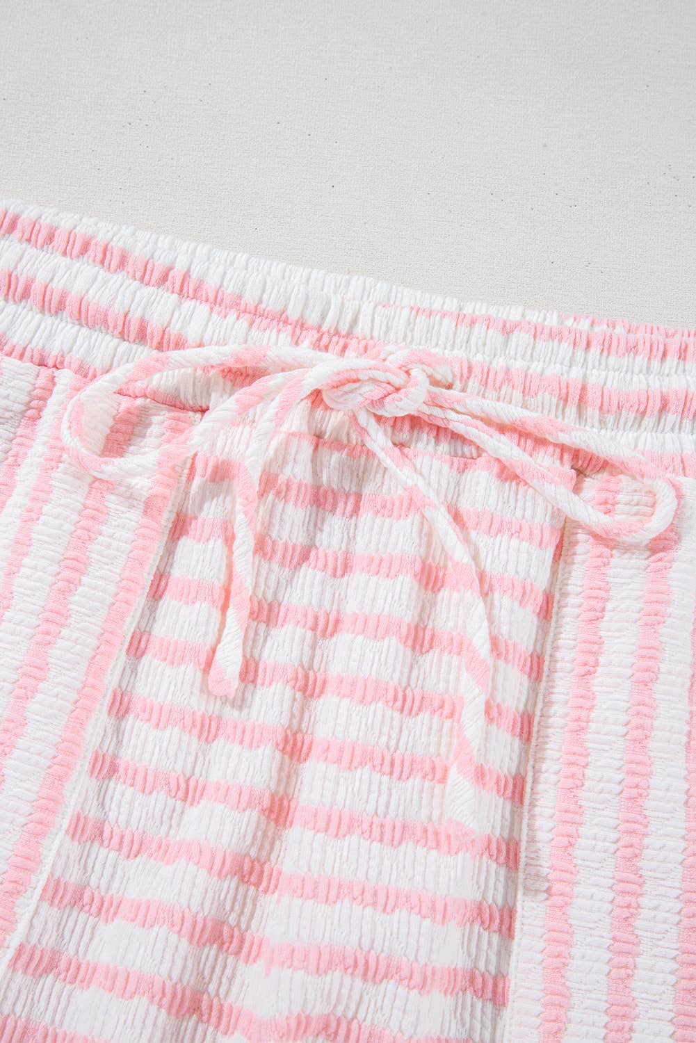 Laney | Stripe Knit Top and Drawstring Shorts Set