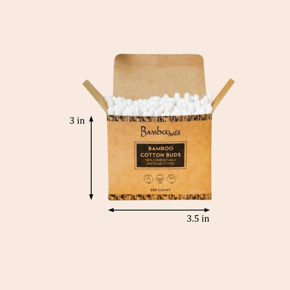 Bamboo Cotton Ear Bud Swabs - 200ct