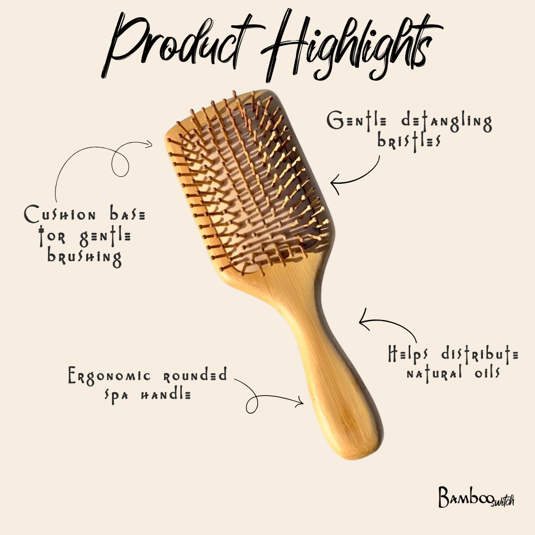 Bamboo Square Paddle Hairbrush