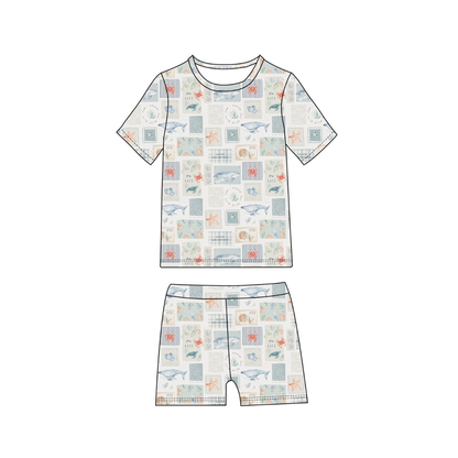 Bamboo Two Piece Toddler & Youth PJ Set | Sea Life