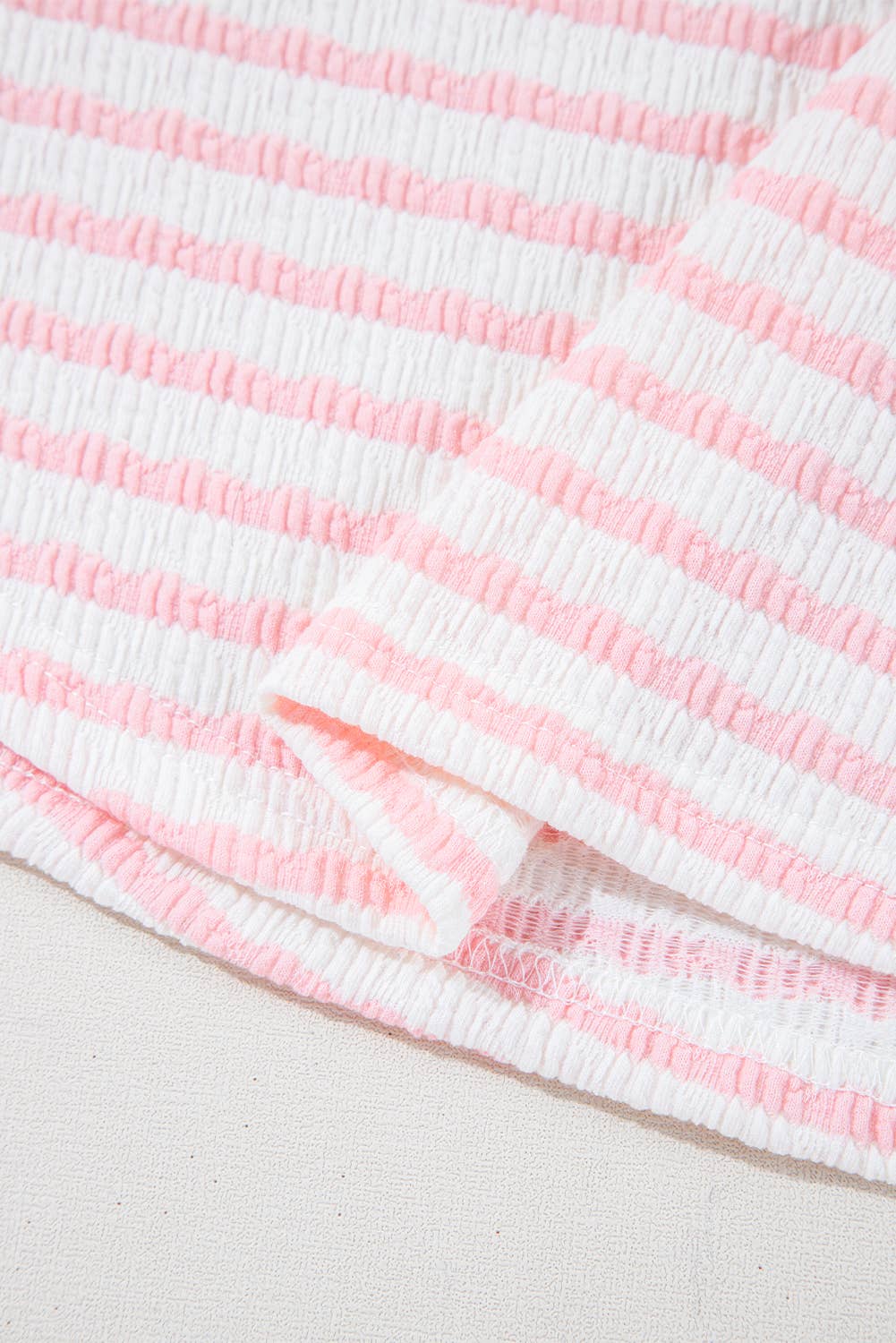 Laney | Stripe Knit Top and Drawstring Shorts Set