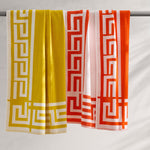 Greek Key Framed Beach Towel