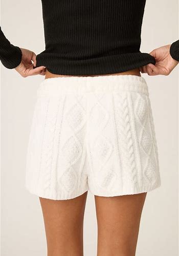 PJ Salvage Chenille Cable Knit Drawstring Shorts