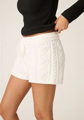 PJ Salvage Chenille Cable Knit Drawstring Shorts